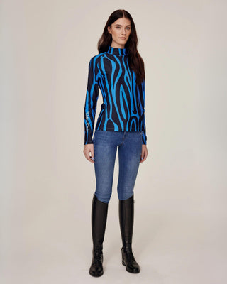 Blue zebra riding top