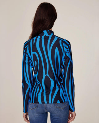 Blue zebra riding top