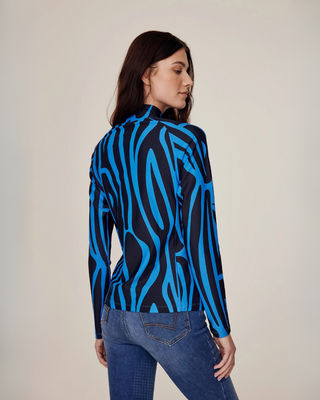 Riders Denim top Blue Zebra back Ridtopp blå zebra